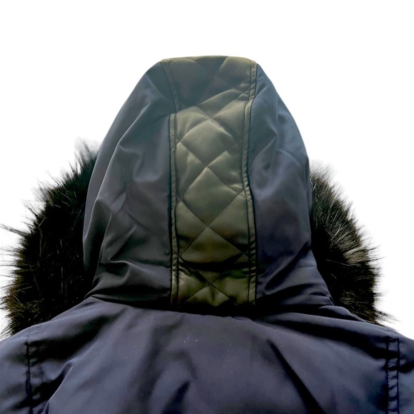 NWT Vince Camuto Quilted Down Fill Bomber Coat with Faux Fur Navy Black XL Women - Picture 5 of 16